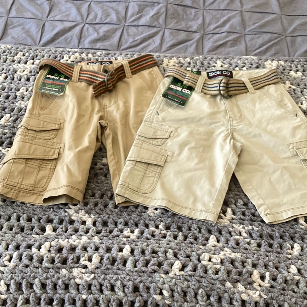 NWT set of 2 boys khaki cargo shorts